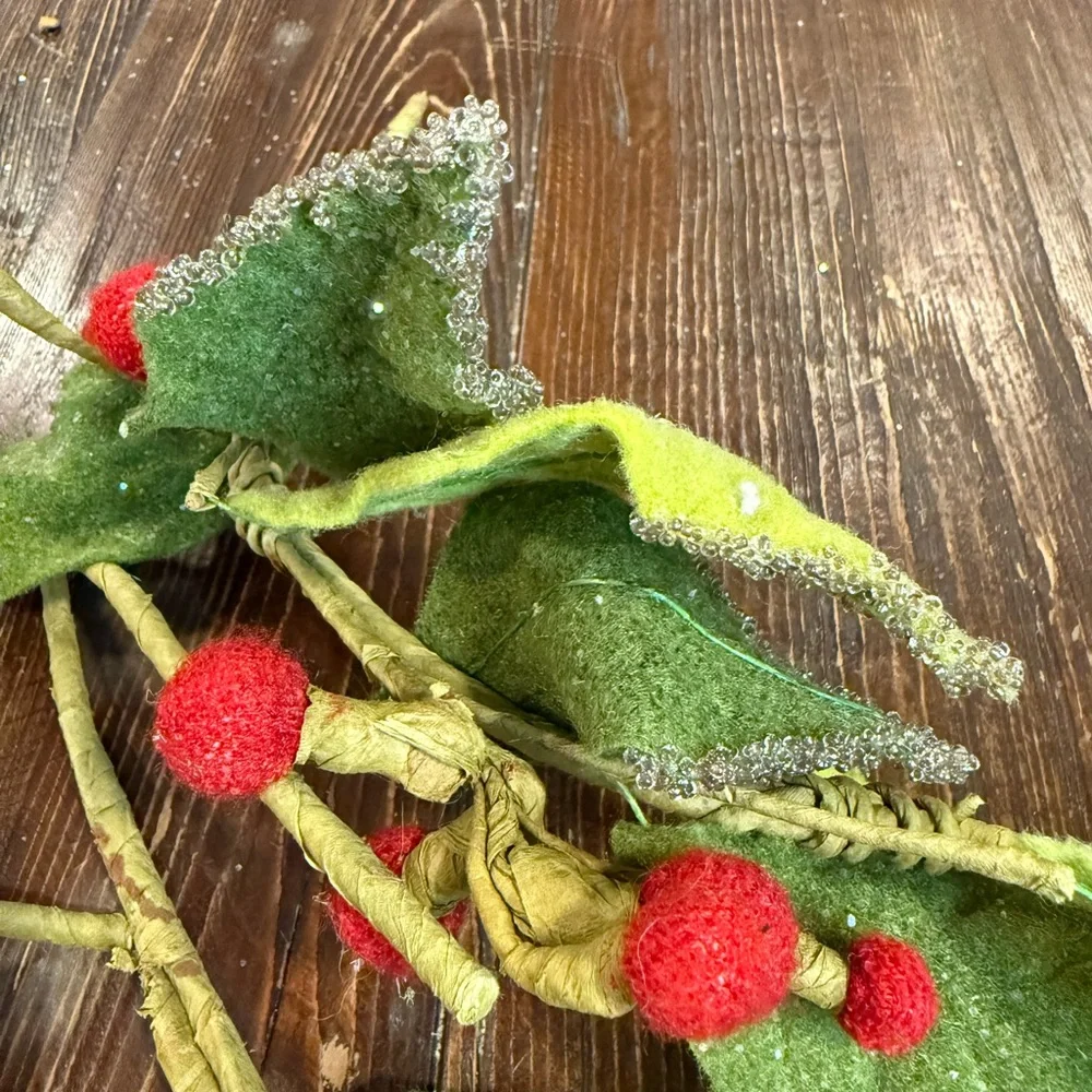 Festive Green and Red Berry Garland